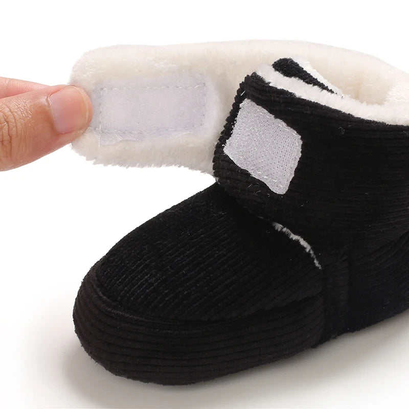 Winter Baby Cotton Shoes Thick Plush Snow Boots Soft Casual Walking Shoes for 0-18 Month Old Comfortable Toddler Footwear