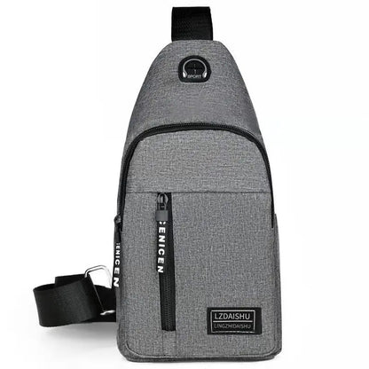 Men's Bag Solid Color Men's Chest Bag Outdoor Casual Fashionable Small Satchel Canvas Handbag Zipper Messenger Fashion Bags