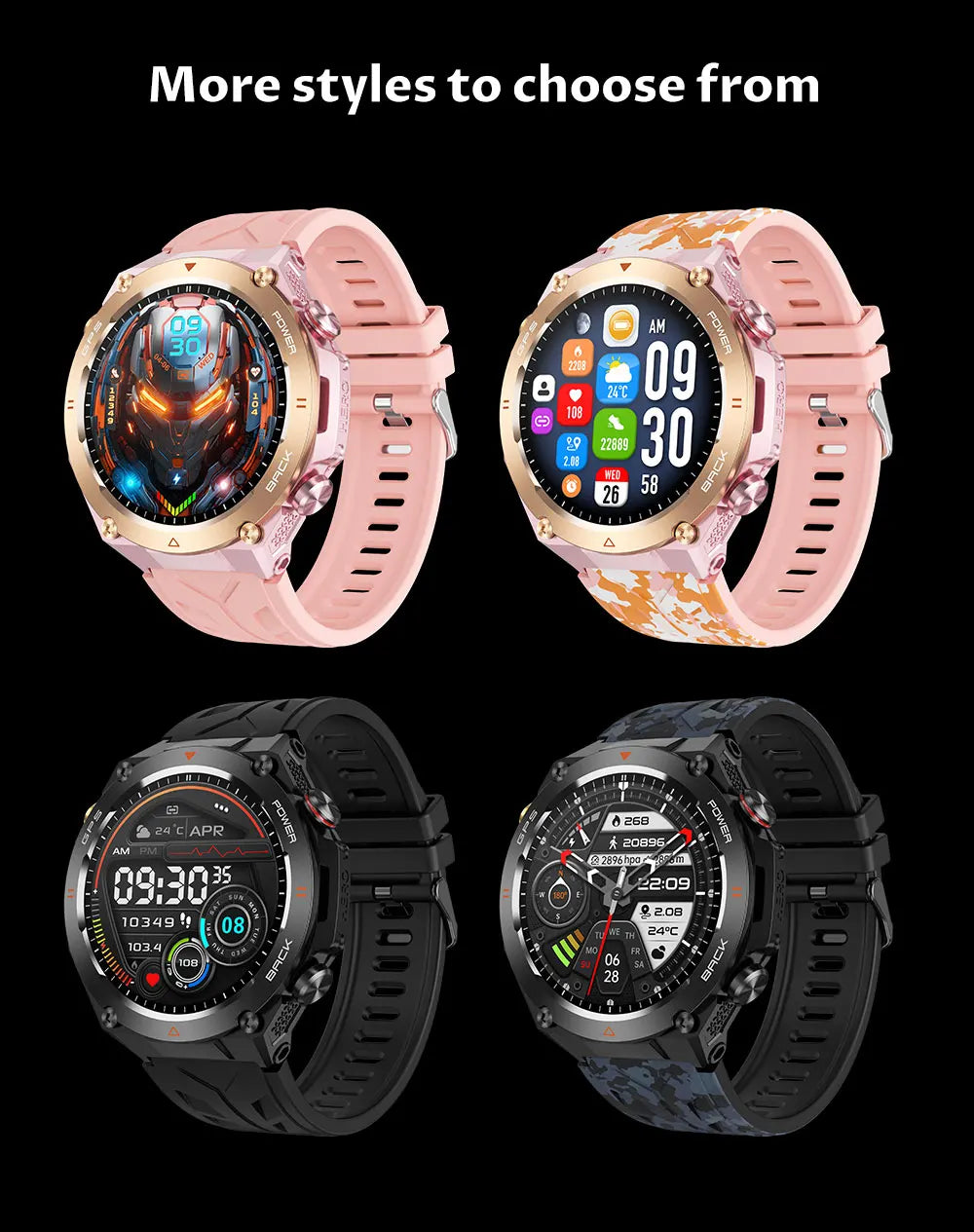 2025 GPS New Men Dual-band Positioning Smart Watch Men AMOLED Compass Waterproof 650mAh Battery Military Sport Watches New