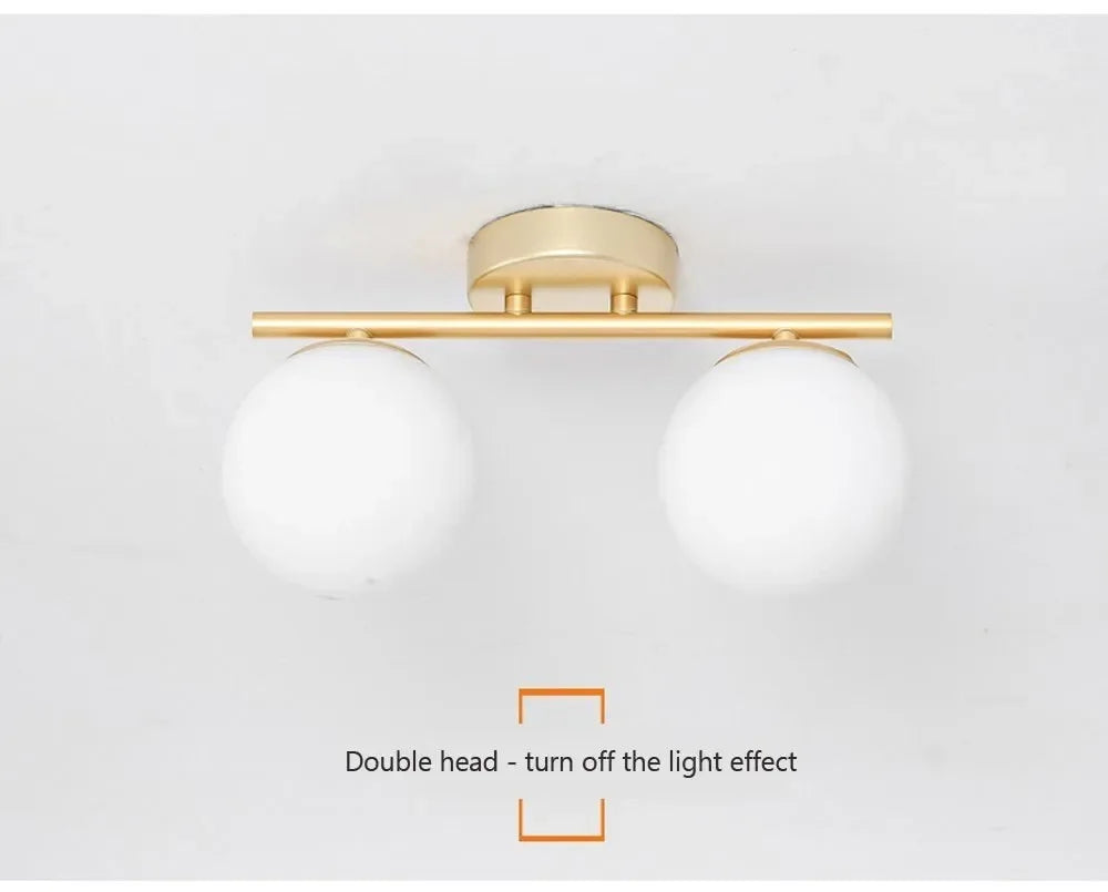 Modern LED Glass Ceiling Lights Full Copper Orb Glass Lamps Aisle Corridor Entry Living Rooms Bedrooms Home Decor Light Fixtures