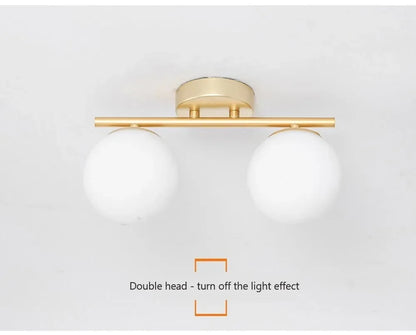 Modern LED Glass Ceiling Lights Full Copper Orb Glass Lamps Aisle Corridor Entry Living Rooms Bedrooms Home Decor Light Fixtures