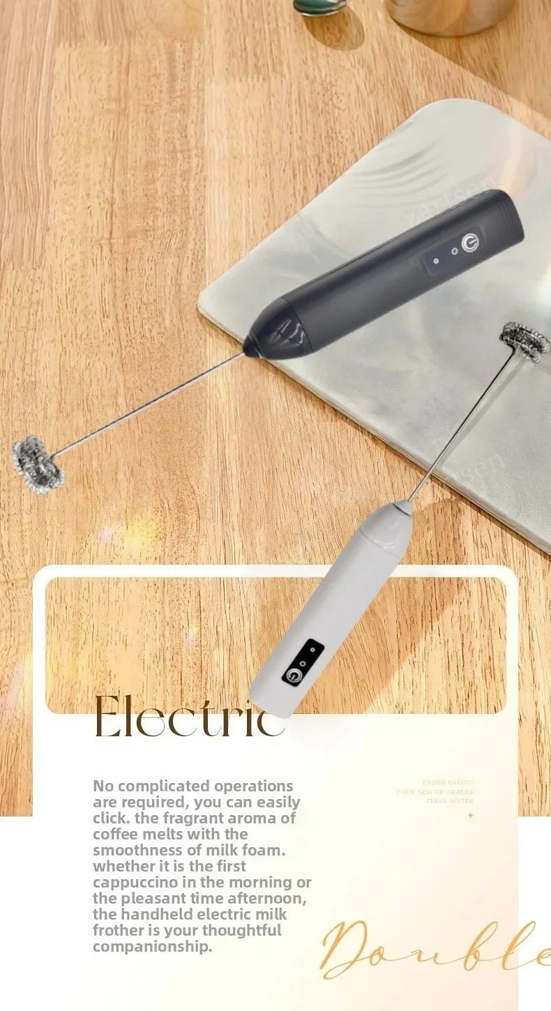 MINI Milk Frother USB Rechargeable 3 Speeds Foam Maker Coffee Whisk Mixer Electric Handle Blender Egg Beater Hot Cooking Tools