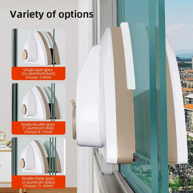Magnetic Glass Window Cleaner Brush Double-layer Automatic Water Discharge Wiper Window Brush for Home Household Cleaning Tools