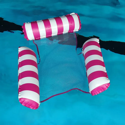 Adult inflatable water mat、Foldable reclining chair with backrest、Inflatable striped floating bed、Single hammock