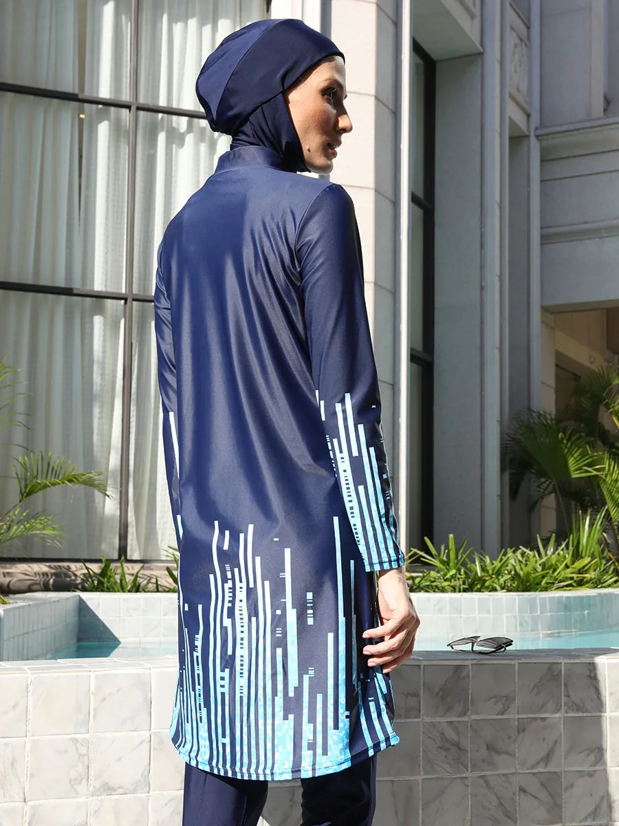 3/4PCS Muslim Burkini Women femmes Swimming Suit Modest Swimwear Islamic Long Sleeve Full Cover Hijab , Quick Drying, UPF50+
