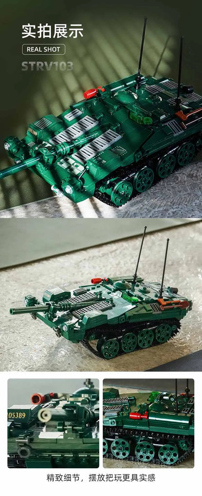 Military Vehicles Tank Sets SWAT Army City Police T34 Model Building Blocks DIY Brick Kids Toys Classic World War II WW2