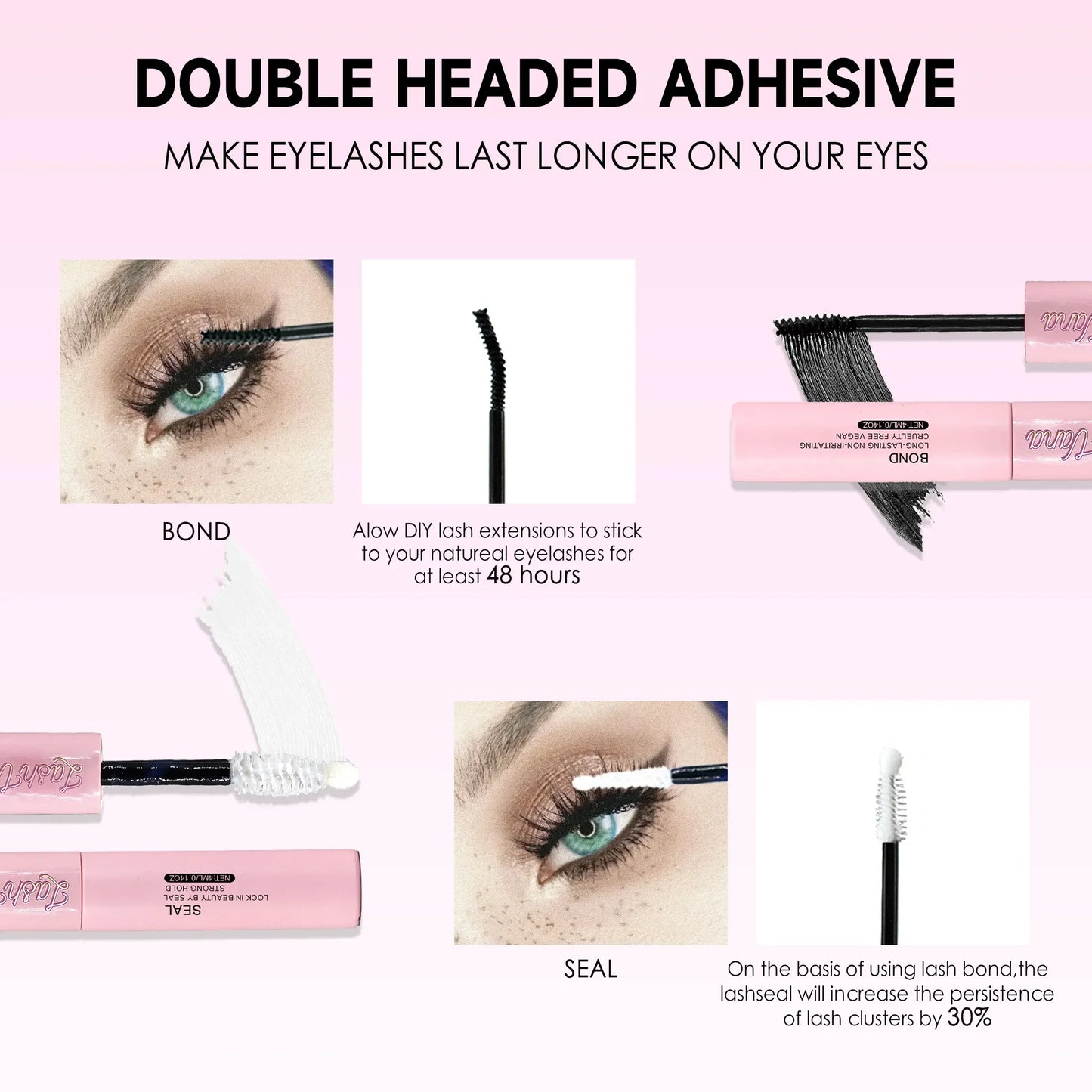 DIY Cluster Extension Lashes Kit 240 Bunches Individual Lashes Set Wispy Fluffy False Eyelashes with Glue and Tweezer
