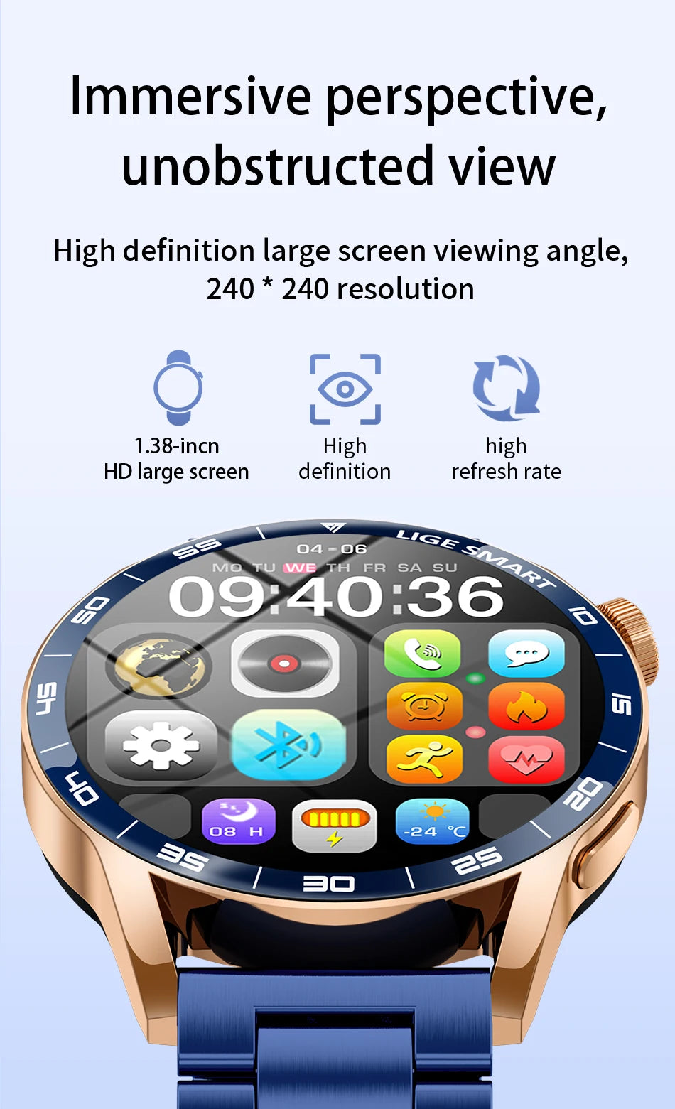 LIGE 2026 Voice Calling Smart Watch Men 1.38" HD IP68 Waterproof Sports Fitness Watches New Man Women Smartwatch For Android iOS