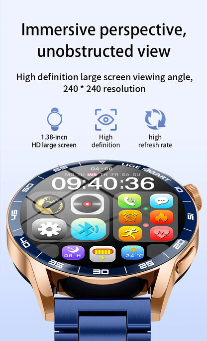 LIGE 2026 Voice Calling Smart Watch Men 1.38" HD IP68 Waterproof Sports Fitness Watches New Man Women Smartwatch For Android iOS