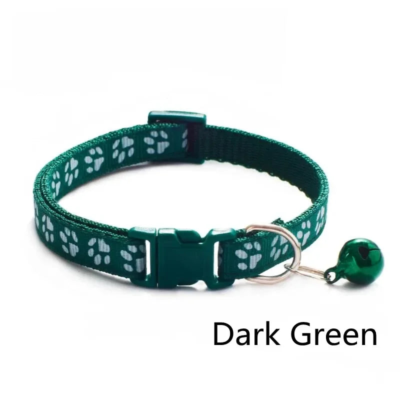 1/3/6/12/18Pcs Hot Pet Cat Bell Collar Dog Print Cat Collar Multi-Color Optional Necklace Ring Cat Rope Collar Pet Supplies