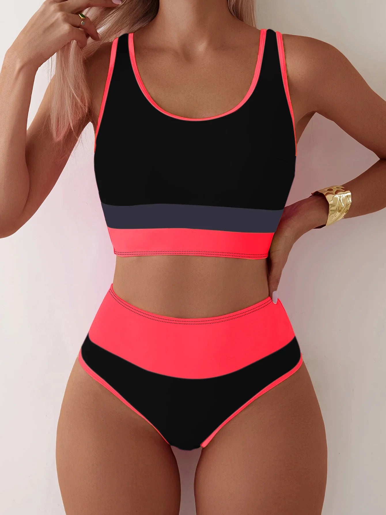 Cover Belly Sexy High Waist Bikinis Women Swimwear Female Swimsuit For Swim Wear Bathing Suits Bikini Set Beachwear Pool Bather