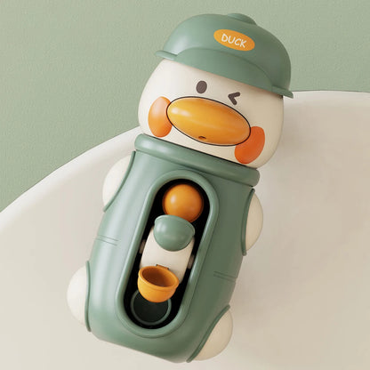 Bath Bathtub Toys for Toddlers 1 2 3 Years Old Duck Rotatable Waterwheel Bathroom Strong Suckers Water Scoop Fun Bath Toys Gifts
