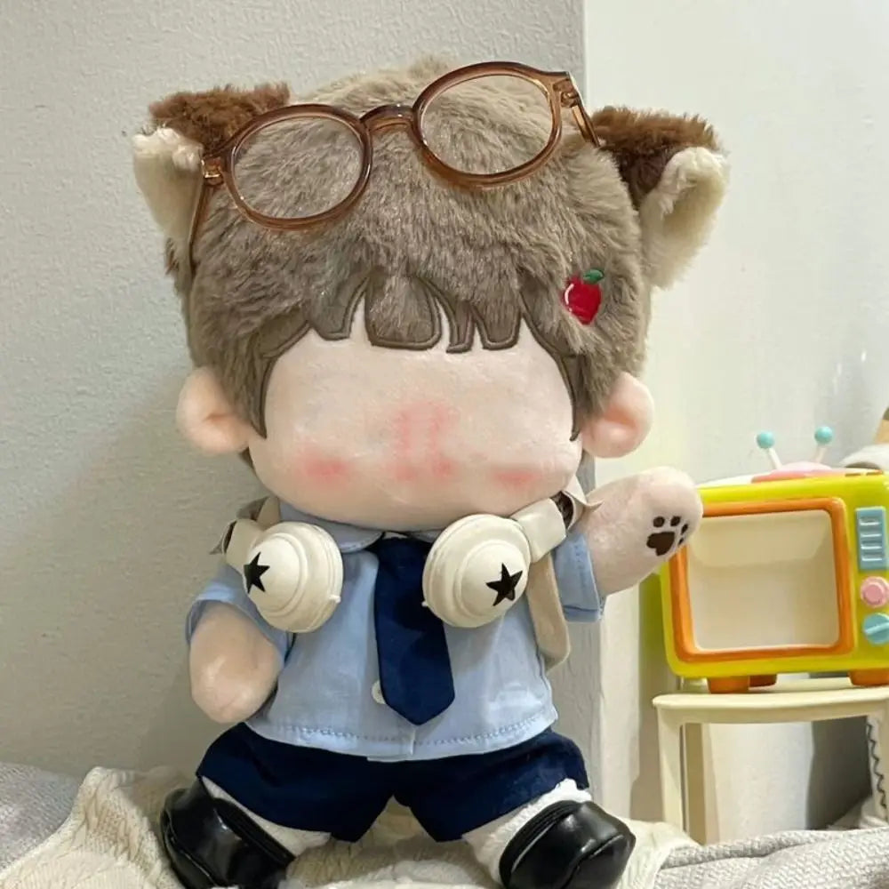 20cm Doll Clothes Blue School Uniform Blouse Set Skirt Suit Clothes For Cotton Stuffed Dolls Toys Accessories Doll Outfit