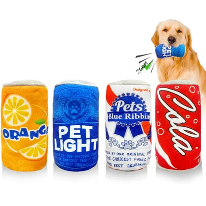 Interactive Dog Toys Champagne Wine Bottle Shape Pet Toy Plush Filled Vodka Toy Squeaky Bite-Resistant Pet Supplies Whisky