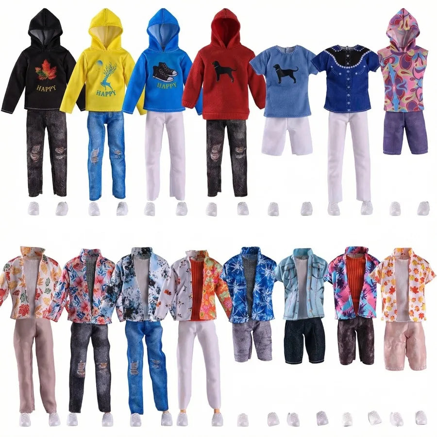 Doll Clothes Ken Doll Clothes Hoodie Sportswear Shirt Coat Outfit Set Doll Accessories Dressing Up Children's Toys,Girls Gift