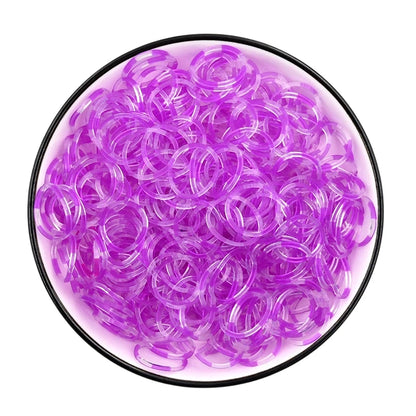 600Pcs New ColorTransparent  Fluorescence Glow Bracelets Making Supplies DIY Rubber Loom Bands Wrist Necklaces Child Party Toys