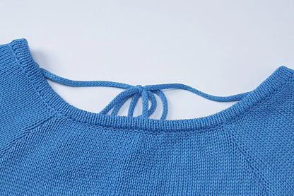 2026 Women Ins Style Sexy Backless Neck-hanging Long Sleeve Fishtail Dress Knit Beachwear Summer Swimsuit Bikini Cover-ups A2825