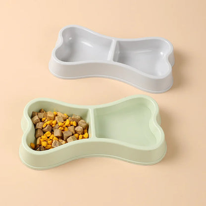 Pet Supplies Double Bowl Dog Food dog bone shaped pet double bowl maca keel shaped dog double bowl pet bowl