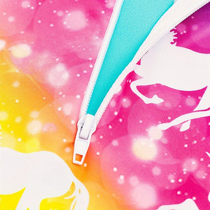 Swimsuit For Girl's Gradient Tie Dye Children Long Sleeve Rash Guard Kids Swimming Suit Pool/Beach Girl Swimwear For 3-12Year