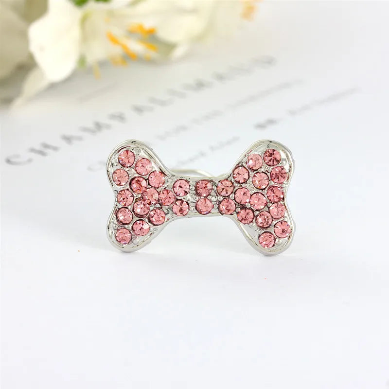 Bling Pearl Dog Collar Small and Medium Dogs Crown Hair Clips Puppy Accessories Doggy Heart and Bone Necklace Pet Supplies