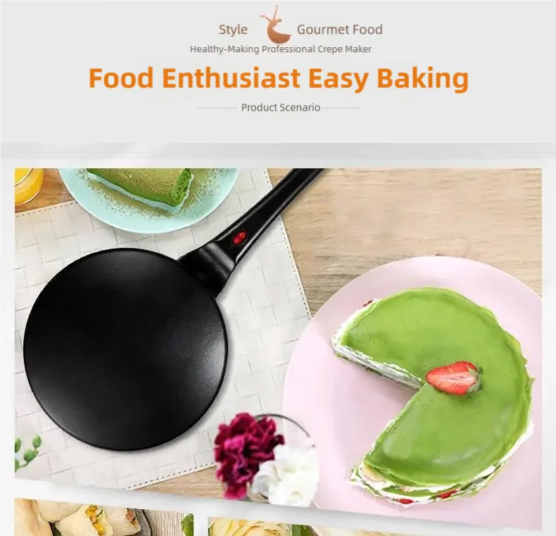 Electric Crepe Maker Cake Maker Machine Breakfast Pizza Baker Pancake Baking Pan Non-Stick Pan Chinese Spring Roll Cooking Pan