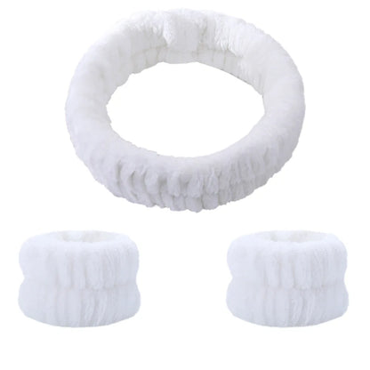 Face Wash Wristband Set Women's Headband Wristbands Absorbent Waterproof Wristbands Makeup Face Wash Hair Bands