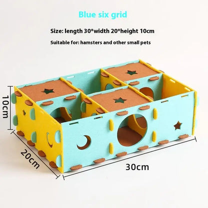 〔CC11〕Removable Felt Maze Hide Nest Hamster Passage Little Pet Nest Sugar Glider Hamster Golden Bear Pet Toy Indoor Pet Supplies