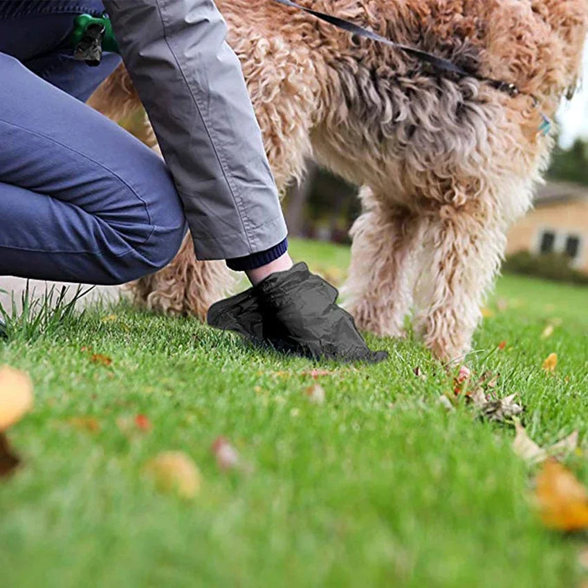 LED Lighted Dog Poop Bags Dispenser Portable with 10 Rolls Waste Bags Degradable for Outdoor Night Dog Walking Cat Cleaning