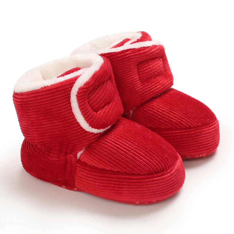 Winter Baby Cotton Shoes Thick Plush Snow Boots Soft Casual Walking Shoes for 0-18 Month Old Comfortable Toddler Footwear
