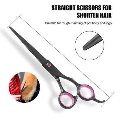 Pet Grooming Scissors Dog Hair Tool Set Professional Trimming Scissors Bent Scissors Teddy Haircutting Scissors Pet Supplies