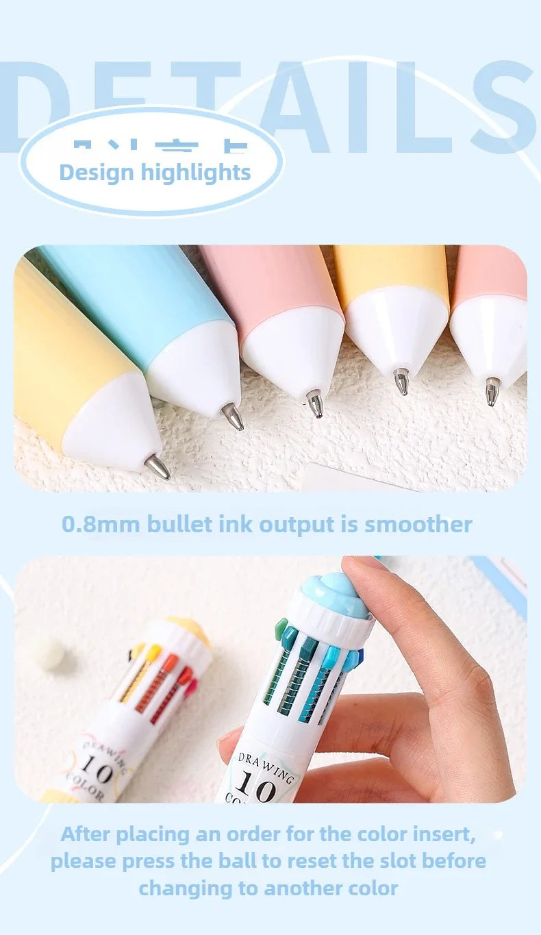 Languo 120 Color Ballpoint Pen 0.8mm Cartoon Soft Grip Press Multicolor Writing Pen for Drawing Overlay School Office Supplies