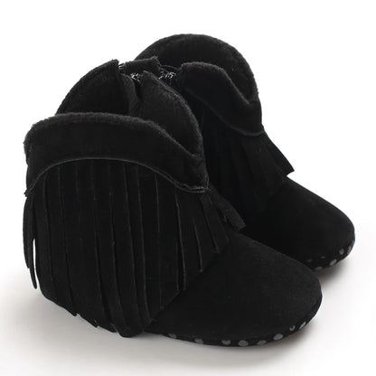 Fashionable Tassel Baby Boots Autumn Winter Casual Comfortable Shoes for Boys And Girls 0-18 Months Walking Shoes