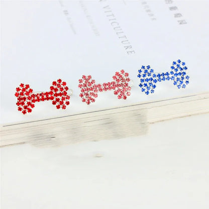 Bling Pearl Dog Collar Small and Medium Dogs Crown Hair Clips Puppy Accessories Doggy Heart and Bone Necklace Pet Supplies