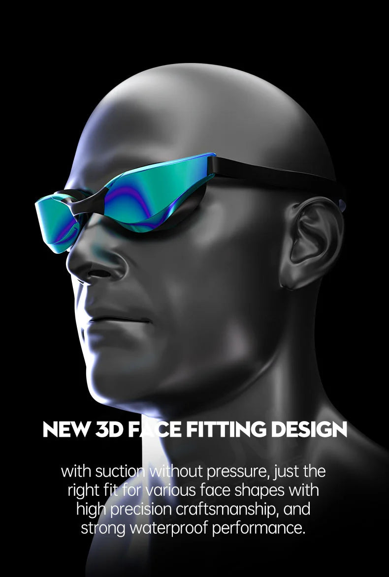 JSJM New Professional Swimming Goggles for Adults HD Anti-Fog Waterproof Silicone Swim Cap + Swim Glasses for Men & Women Gifts