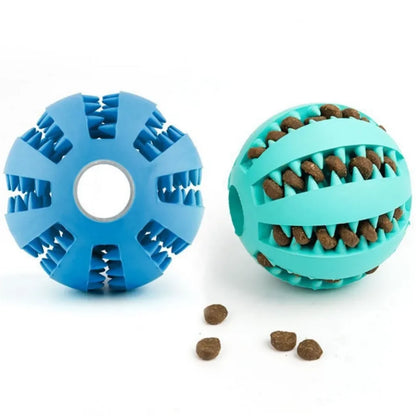 Pet Dog Chew Toys Teeth Cleaning Snack Ball Pet Dog Toy Ball Natural Rubber Super Tough Interactive Bouncy Pet Supplies