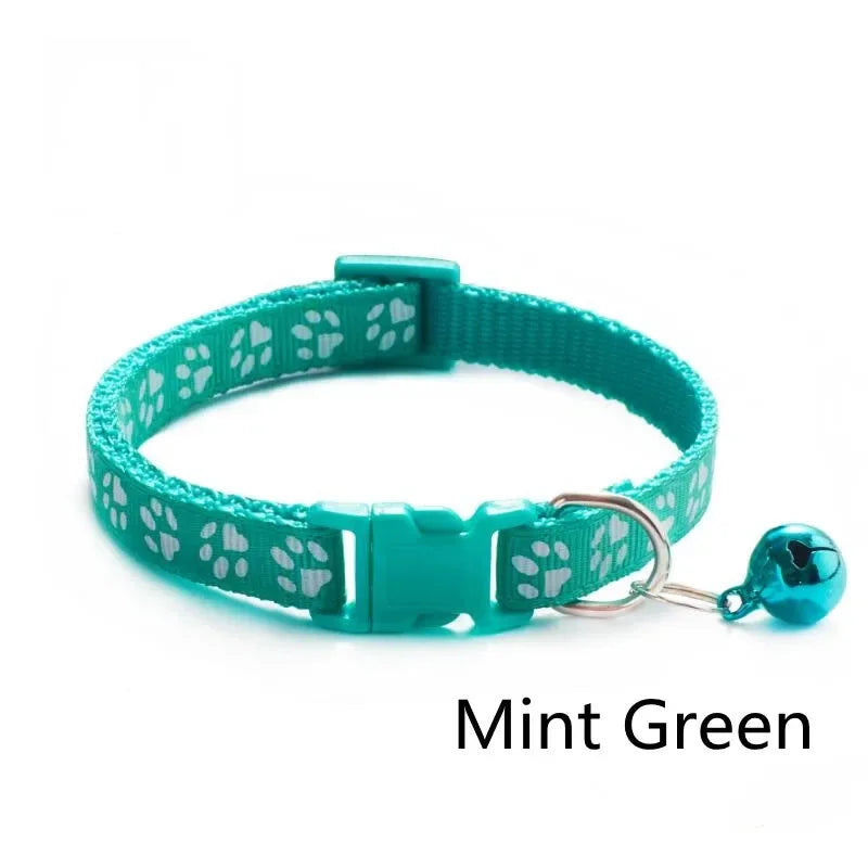 1/3/6/12/18Pcs Hot Pet Cat Bell Collar Dog Print Cat Collar Multi-Color Optional Necklace Ring Cat Rope Collar Pet Supplies