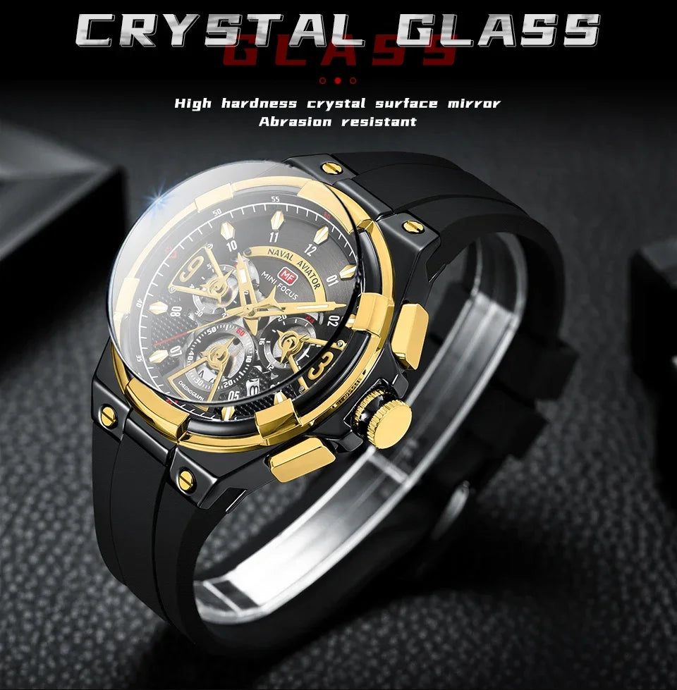 MINI FOCUS Multifunction Quartz Watches for Men Top Brand Luxury Silicone Sport WristWatch Man Clock Fashion Chronograph Watch