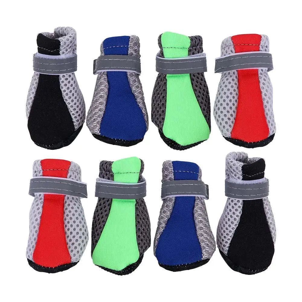 Safe Anti-slip with Reflective Stripe Hot Pavement Mesh for Poodle Yorkshire Pet Supplies Dog Shoes Pet Rain Boots Dog Boots