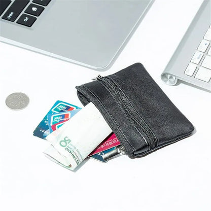 Black Men Coin Purse Men Small Bag Wallet Change Purses Zipper Money Bags Children Mini Wallets Leather Key Holder Cases