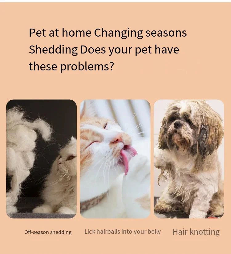 Pet Hair Shedding Comb Dog Cat Brush Grooming Long Hair Indoor Cats Brush Hair Remover Cleaning Beauty Slicker Pet Supplies