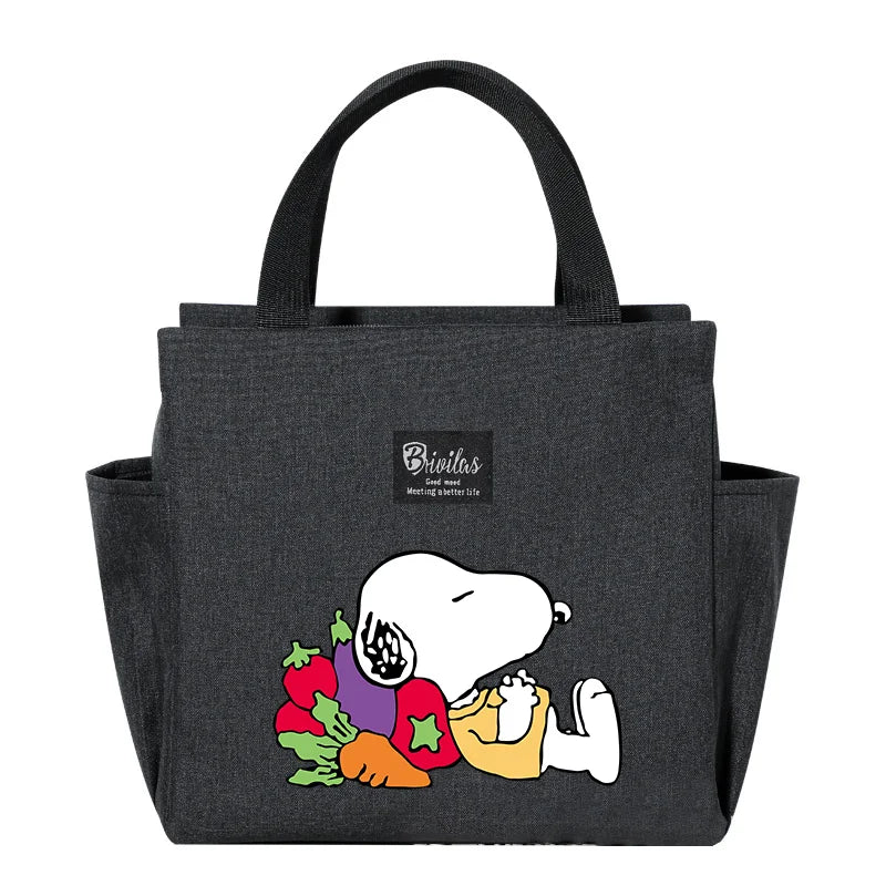 Snoopys Portable Lunch Drink Carrier Insulated Bag Fresh Cooler Pouch Food Thermal Box Tote Picnic Container Bags Cute Kids Gift
