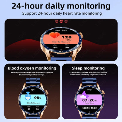 LIGE 2026 Voice Calling Smart Watch Men 1.38" HD IP68 Waterproof Sports Fitness Watches New Man Women Smartwatch For Android iOS