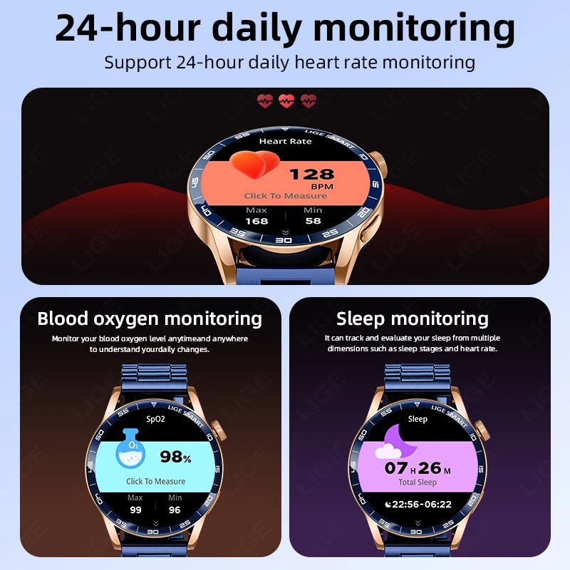 LIGE 2026 Voice Calling Smart Watch Men 1.38" HD IP68 Waterproof Sports Fitness Watches New Man Women Smartwatch For Android iOS