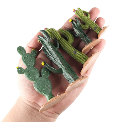 Oenux Simulation Home Decoration Stone Tree Stump Baobab Cacti Farm House Car Fence Accessory Animals Model Education Kids Toys