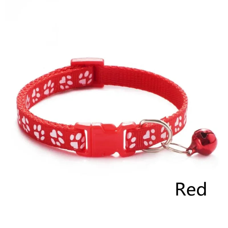 1/3/6/12/18Pcs Hot Pet Cat Bell Collar Dog Print Cat Collar Multi-Color Optional Necklace Ring Cat Rope Collar Pet Supplies