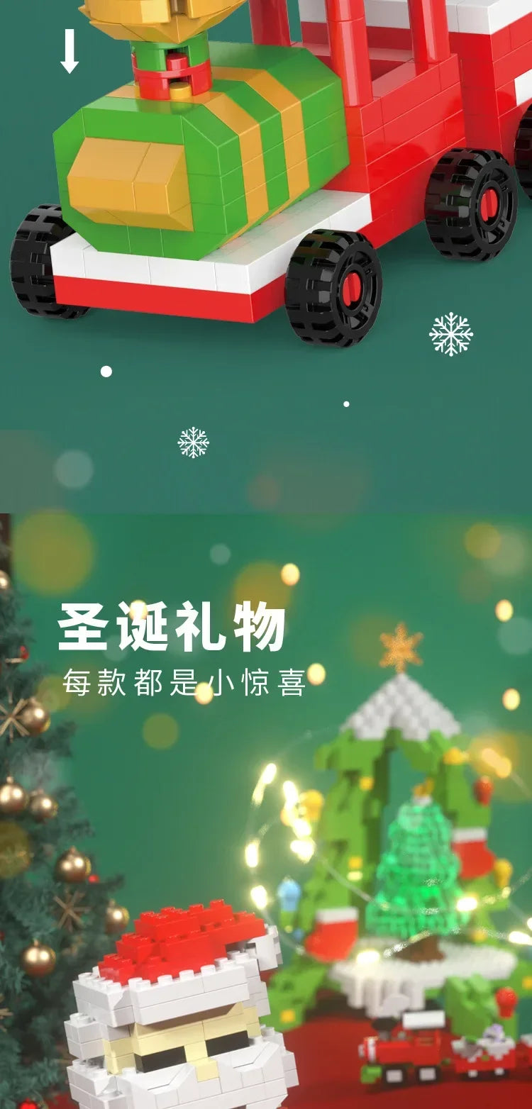 Christmas Gifts Building Block Series Santa Claus Reindeer Puzzle Assembly Bricks Table Decoration Toys for Child Chrismas Gift