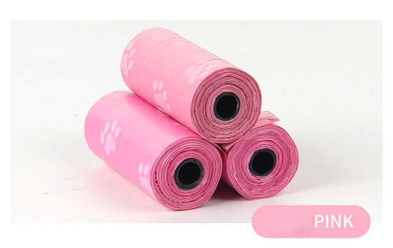 1-15Roll Pet Dog Poop Bags Dispenser Collector Garbage Bag Puppy Cat Pooper Scooper Bag Small Rolls Outdoor Clean Pets Supplies