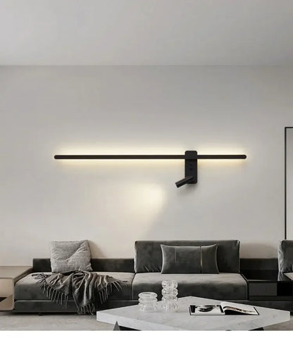 Modern Simple Long LED Wall Lamp Creative Rotatable Spotlights Living Room Bedroom Bedside Lighting Background Wall Home Decor