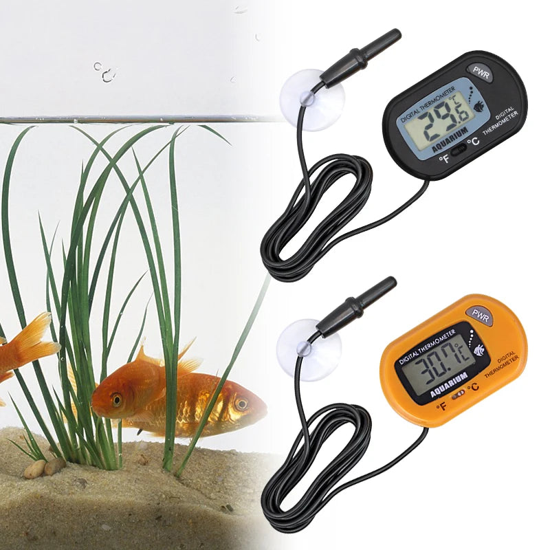 Fish Tank Thermometer LCD Digital Aquarium Temperature Water Meter Aquarium Temp Detector Fish Alarm Pet Supplies Tool Aquatic