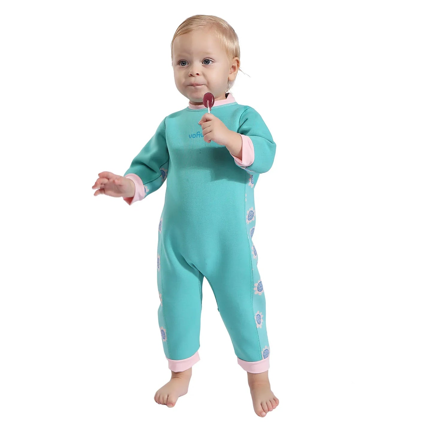 Boys Girls Toddlers 2mm Neoprene Wetsuit Back Zipper Infants Wet Suits Full Swimsuit Warm One Piece Bathing Swimming Suit